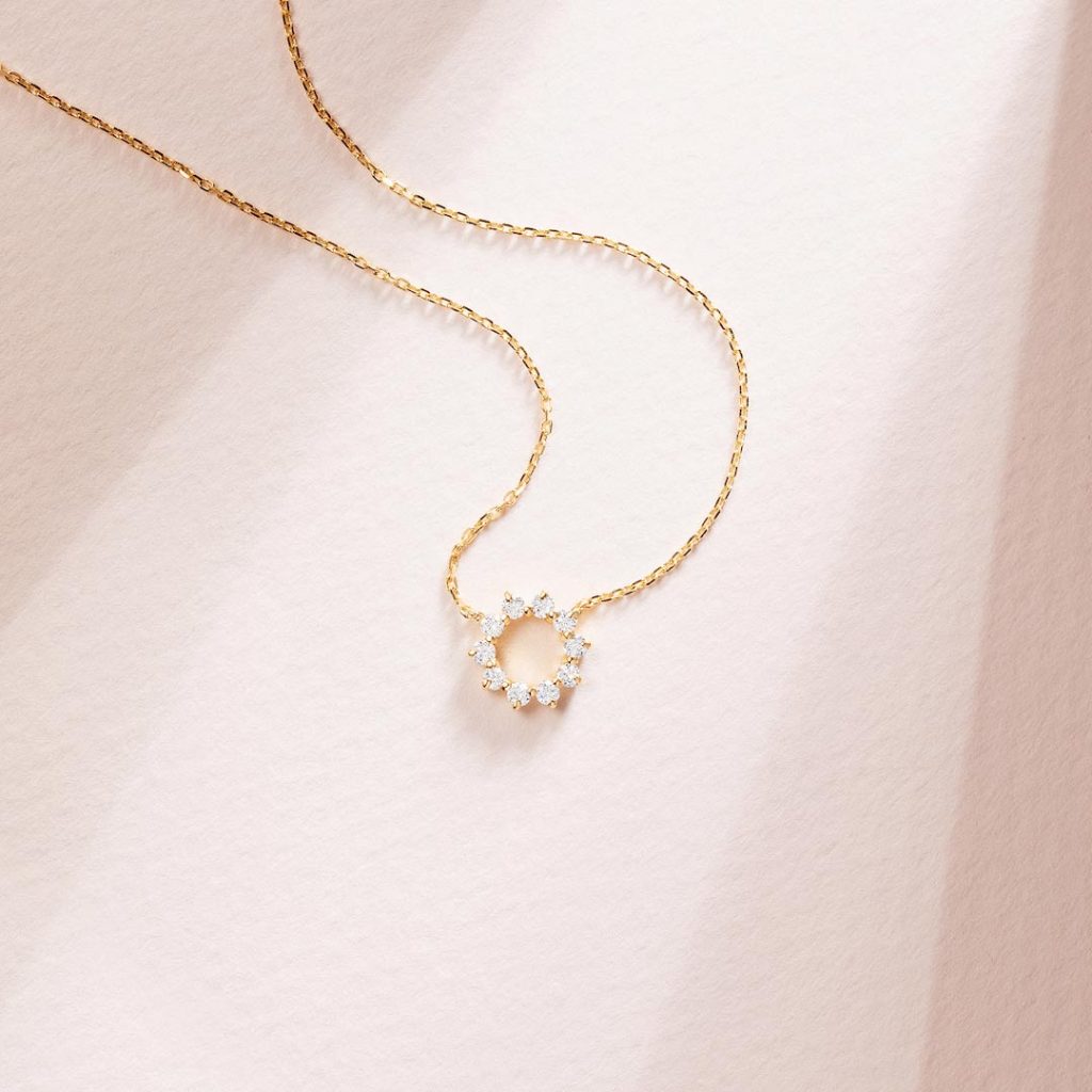 Gargantilla Soleil de Diamante en Oro Amarillo de 18 Kt