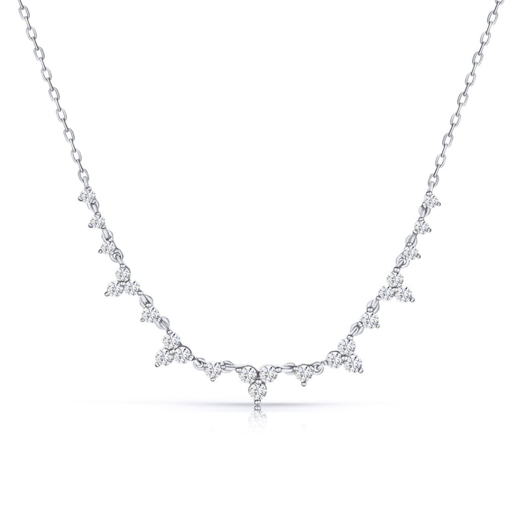 Gargantilla Diamonds Waterfall en Oro Blanco de 18 Kt