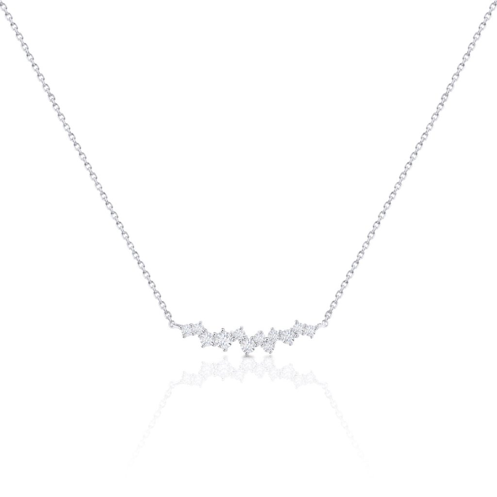 Gargantilla Luz de Luna Diamantes en Oro Blanco de 18 Kt