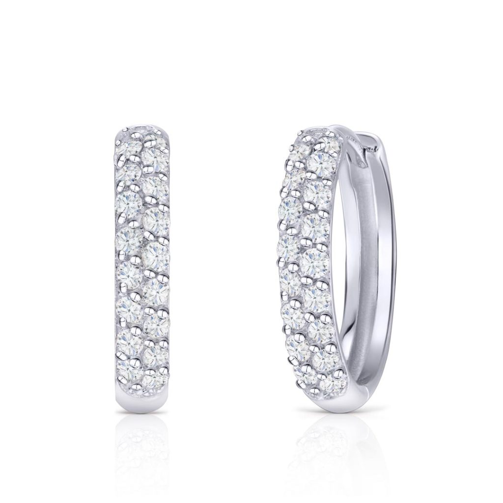 Pendientes Slice de Diamantes en Oro Blanco