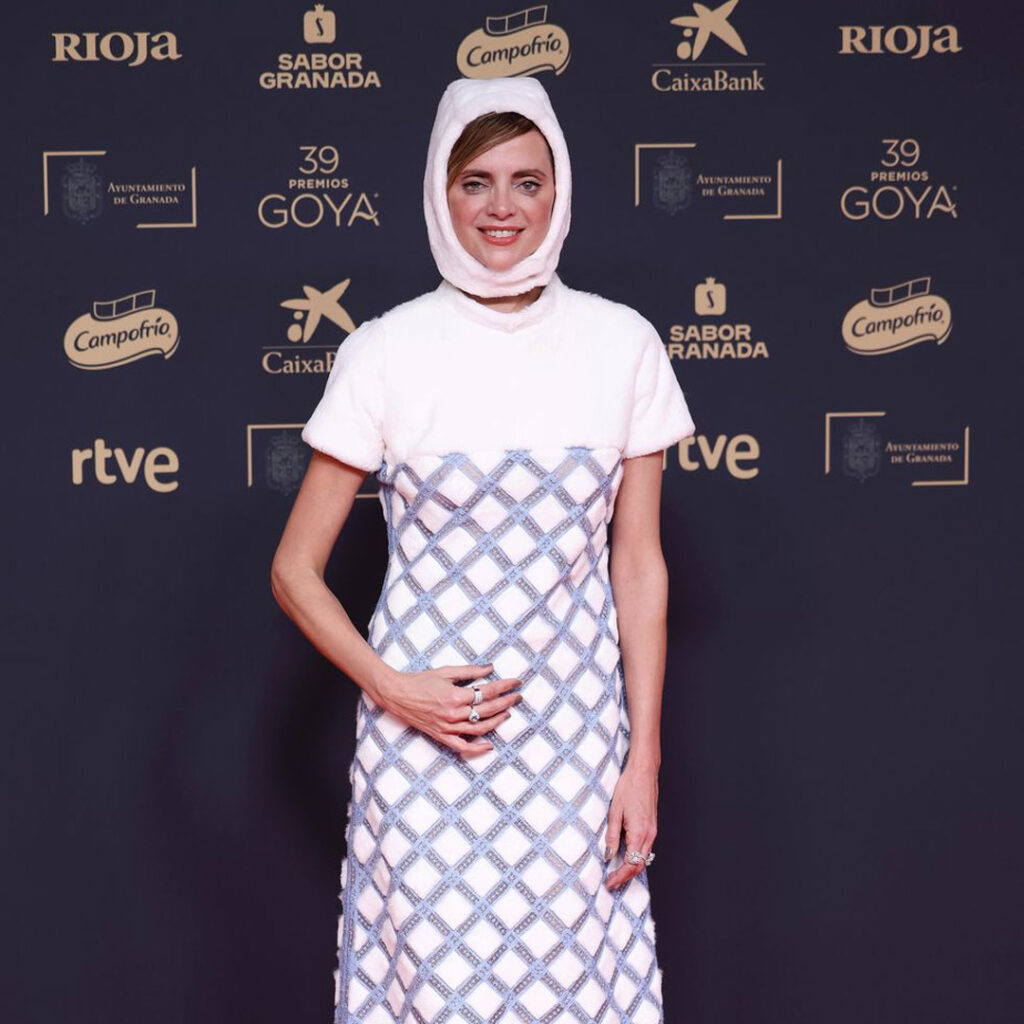 Macarena Gomez wearing Mumit jewelry Goya